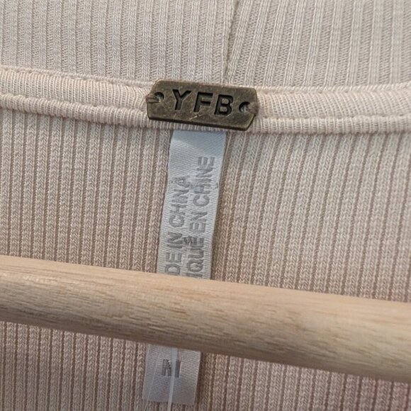 NWT Young Fabulous & Broke | Portia Ribbed Midi Dress In Cream - Picture 4 of 11